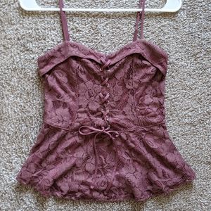 LAST CHANCE! Express lace corset peplum top